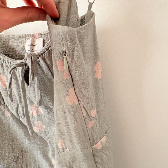 Aritzia Wilfred Bellow Mini Dress Sage Frost Green Floral Size 4 - Picture 6 of 8